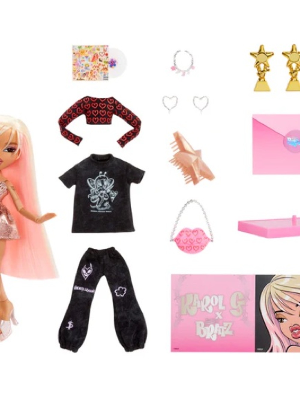 Karol G x Bratz Pink Fashion Doll Set with Accessories